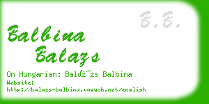 balbina balazs business card